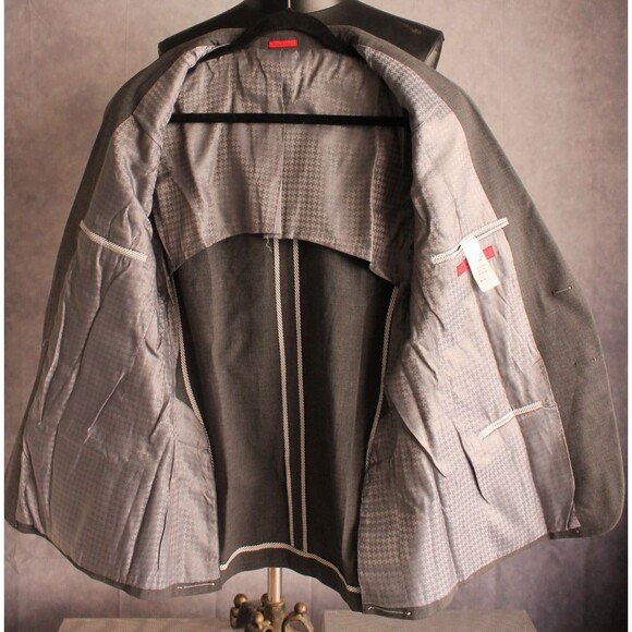 John Varvatos Men's Peak Lapel Blazer Sport Coat Size 40R Wool Blend Gray - Picture 7 of 10